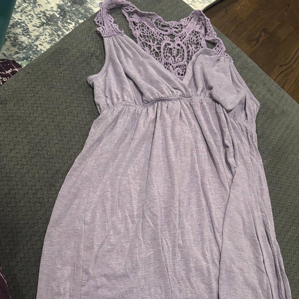 Charlotte Russe Lavender Crochet-Back Dress